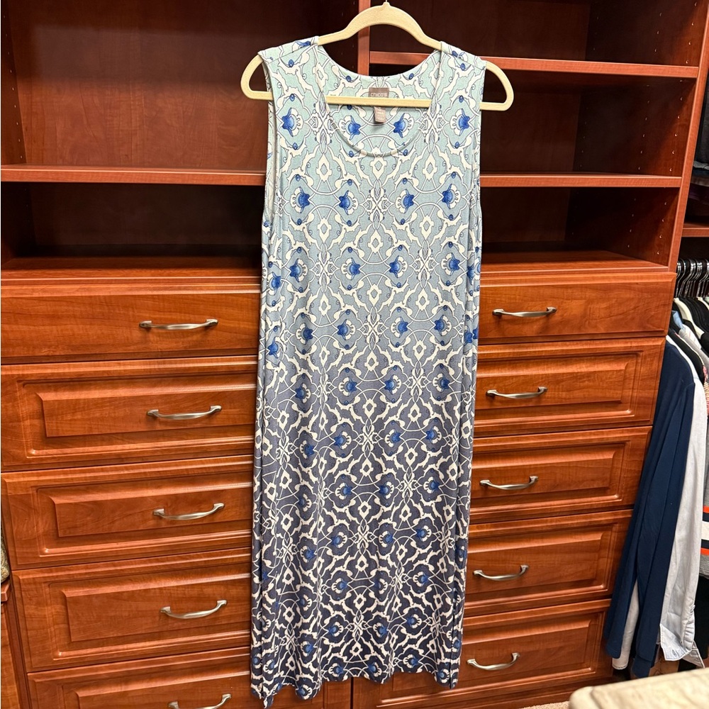 Chicos Blue Ombré Sleeveless Dress
